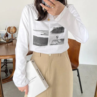 Surfing print T-shirt
