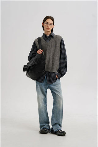 [MASONPRINCE] Faux Two-piece Vest Shirt
