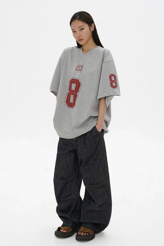 [MASONPRINCE] 380G Heavyweight Cotton V-Neck Jersey Tee