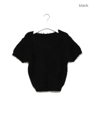Round short-sleeved knit