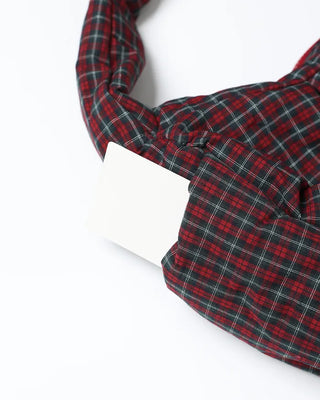 Tartan check one-shoulder hobo bag