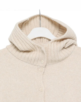 Hooded button cardigan
