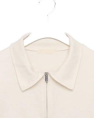 Flap pocket collar neck double zip sweatshirt