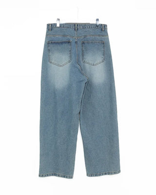 Wide balloon denim pants