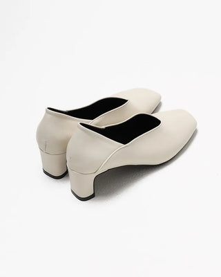 Mid-heel loafer pumps