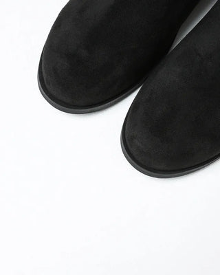 Ankle double belt 2-way suede boots