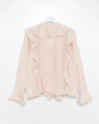 Ruffled V-neck blouse