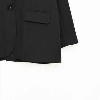 Oversized button-down single jacket
