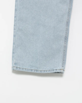 Washed straight denim pants