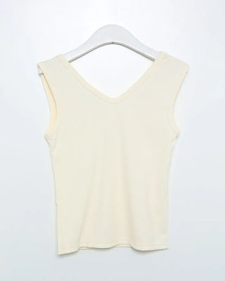2-Way Ribbed Sleeveless Tank Top