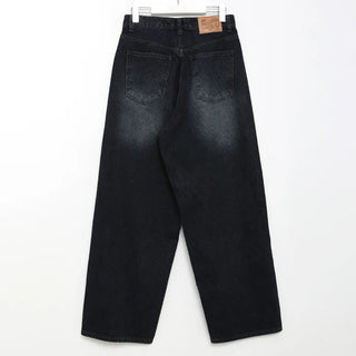 Striped ribbed denim pants