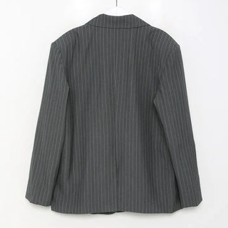Striped Shoulder Pad Oversized Jacket
