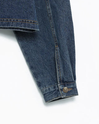 Cropped denim shirt jacket