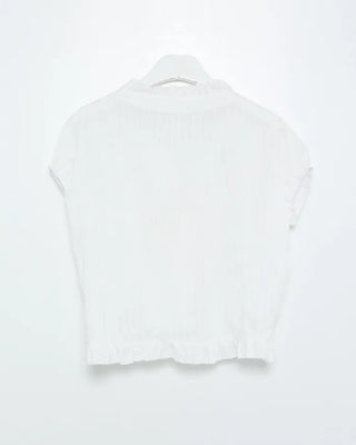 Smoked Frill Short Sleeve Blouse