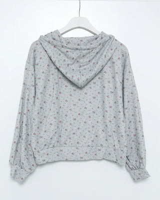 2-way Flower Zip Hoodie