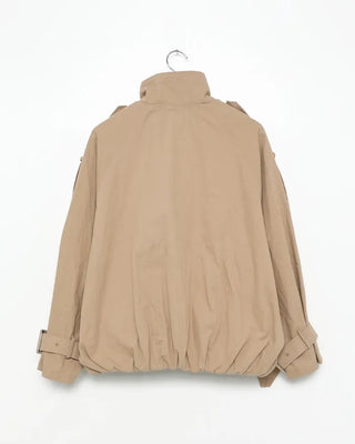 High-neck double-breasted half coat