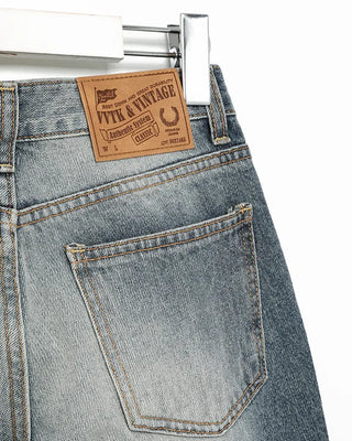Unique outseam bootcut denim pants