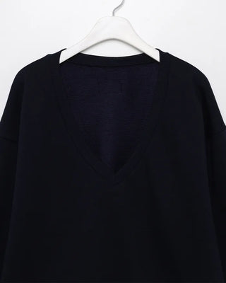 Brushed fleece deep V-neck sweatshirt