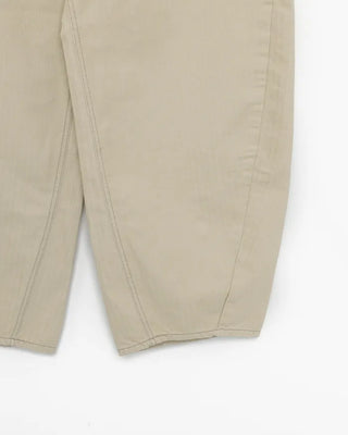 Cross-stitch flap pocket striped cotton pants