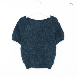 Shaggy short-sleeved knit