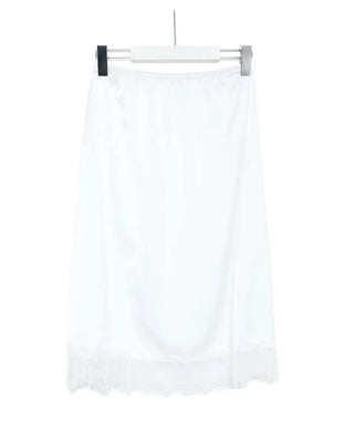 Satin lace midi skirt