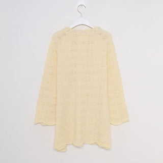 Perforated knit mini dress
