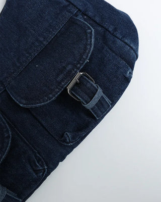 2-Pocket Denim Shoulder Bag