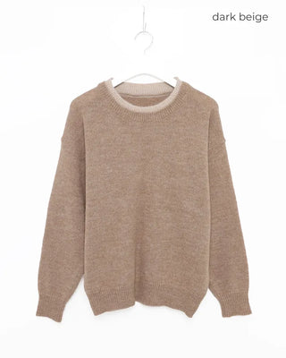 Neckline Layered Round Knit