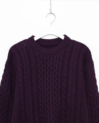 Wool color cable knit
