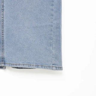Back-slit denim long skirt