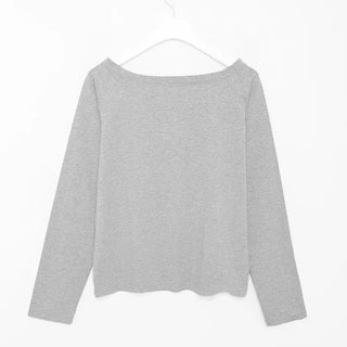 Basic open-shoulder T-shirt