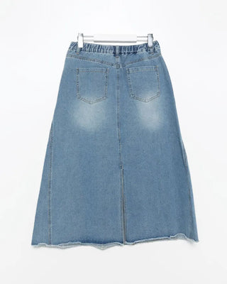 Long denim skirt