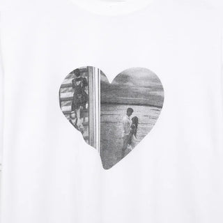 Heart print short-sleeved T-shirt