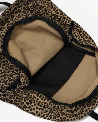 Leopard pattern backpack with zip pockets