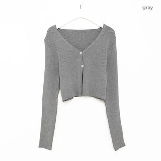 2-button V-neck cardigan