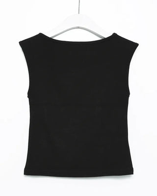 Boat neck piping tape sleeveless