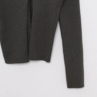 Ribbed Open Cardigan