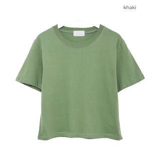 Basic cropped short-sleeved T-shirt