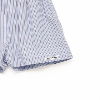 Cotton striped elastic waist shorts