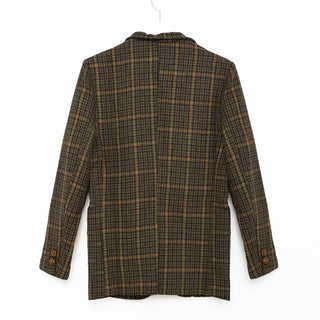 Checked wool herringbone jacket