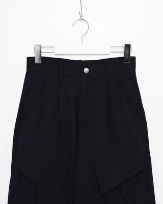 Knee-center seam cotton cargo pants