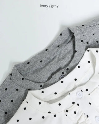 Polka Dot Bust Frill Point Cardigan