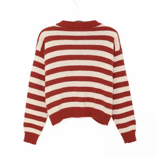 Striped bouclé cardigan