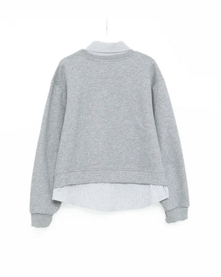 Striped shirt & sweatshirt set