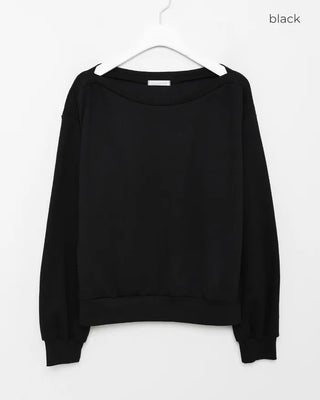 Striped off-shoulder sweatshirt