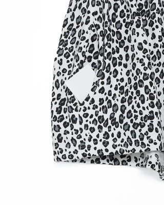 Leopard print elastic waist shorts