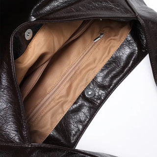 Faux leather shoulder bag