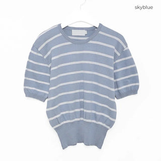 Striped short-sleeved knit