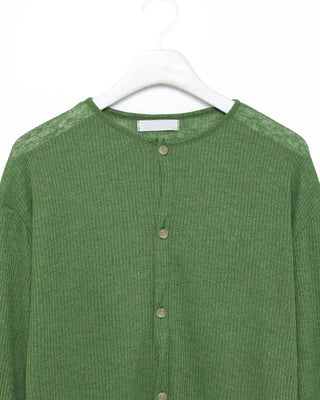 Round neck ribbed cardigan