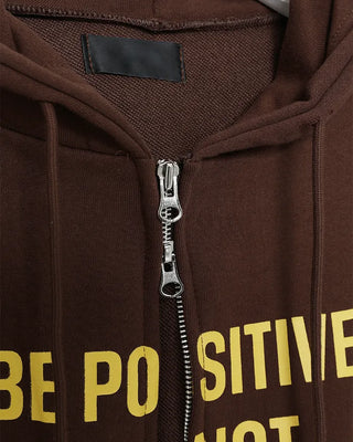 Lettering Zip Hoodie